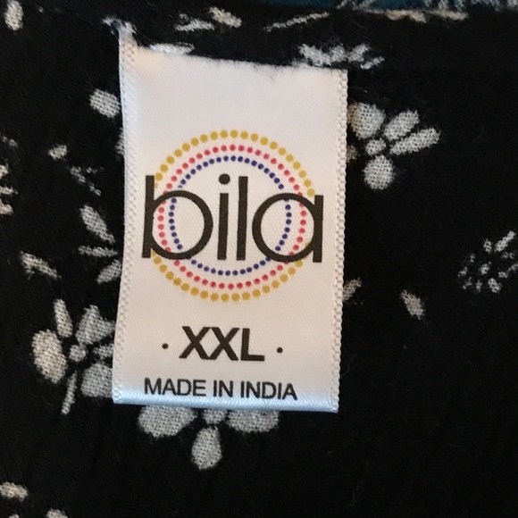 BILA Floral Tunic Sleeveless Tassel Tie Ruffle Hem Embroidered Boho Top Size XXL - Picture 10 of 16